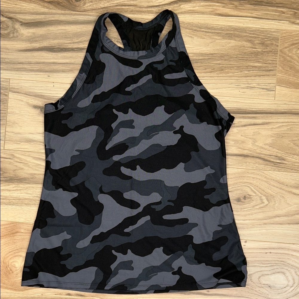 Women’s Camo Racerback Tank Top - Gray/Black